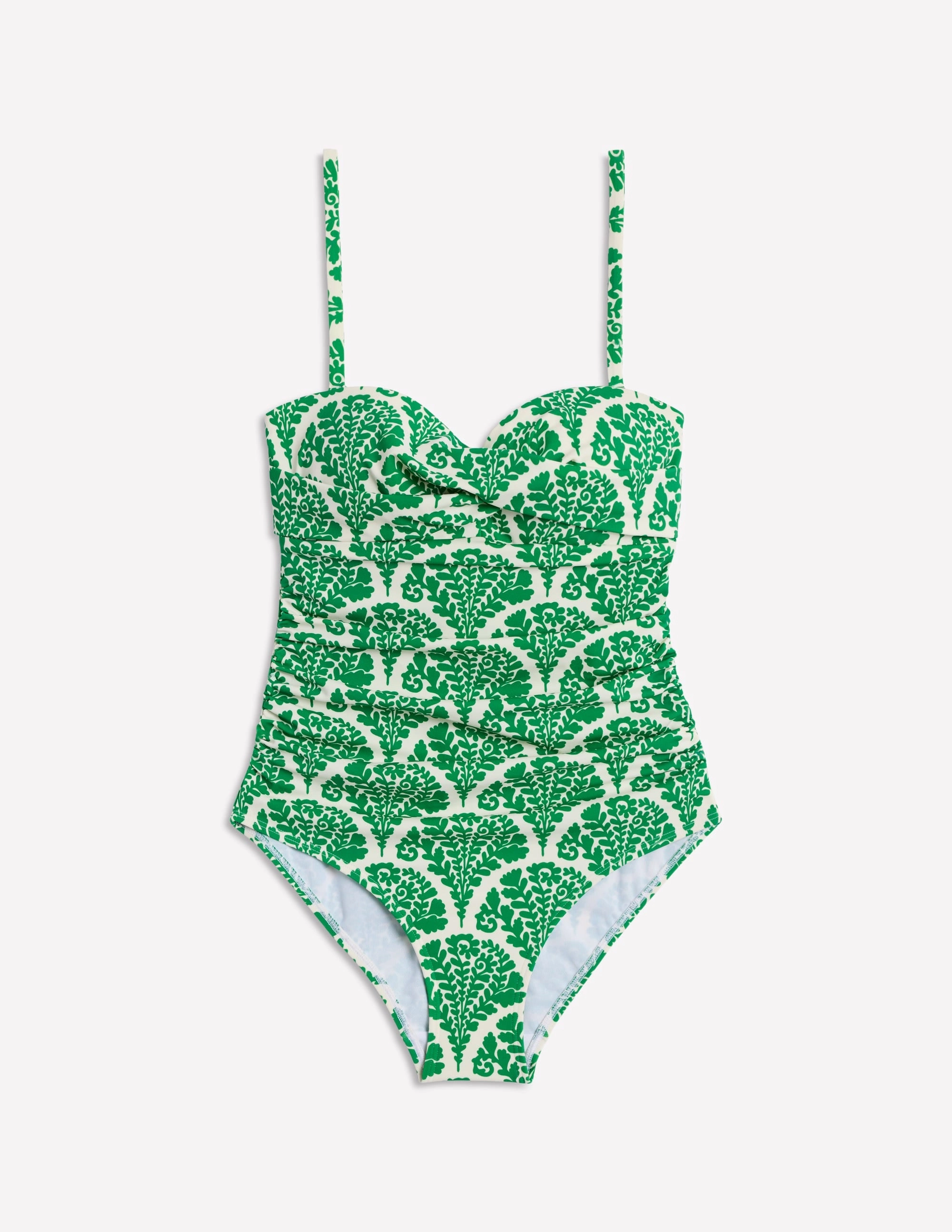 Andros Twist Front Swimsuit-Rich Emerald. Blossomy