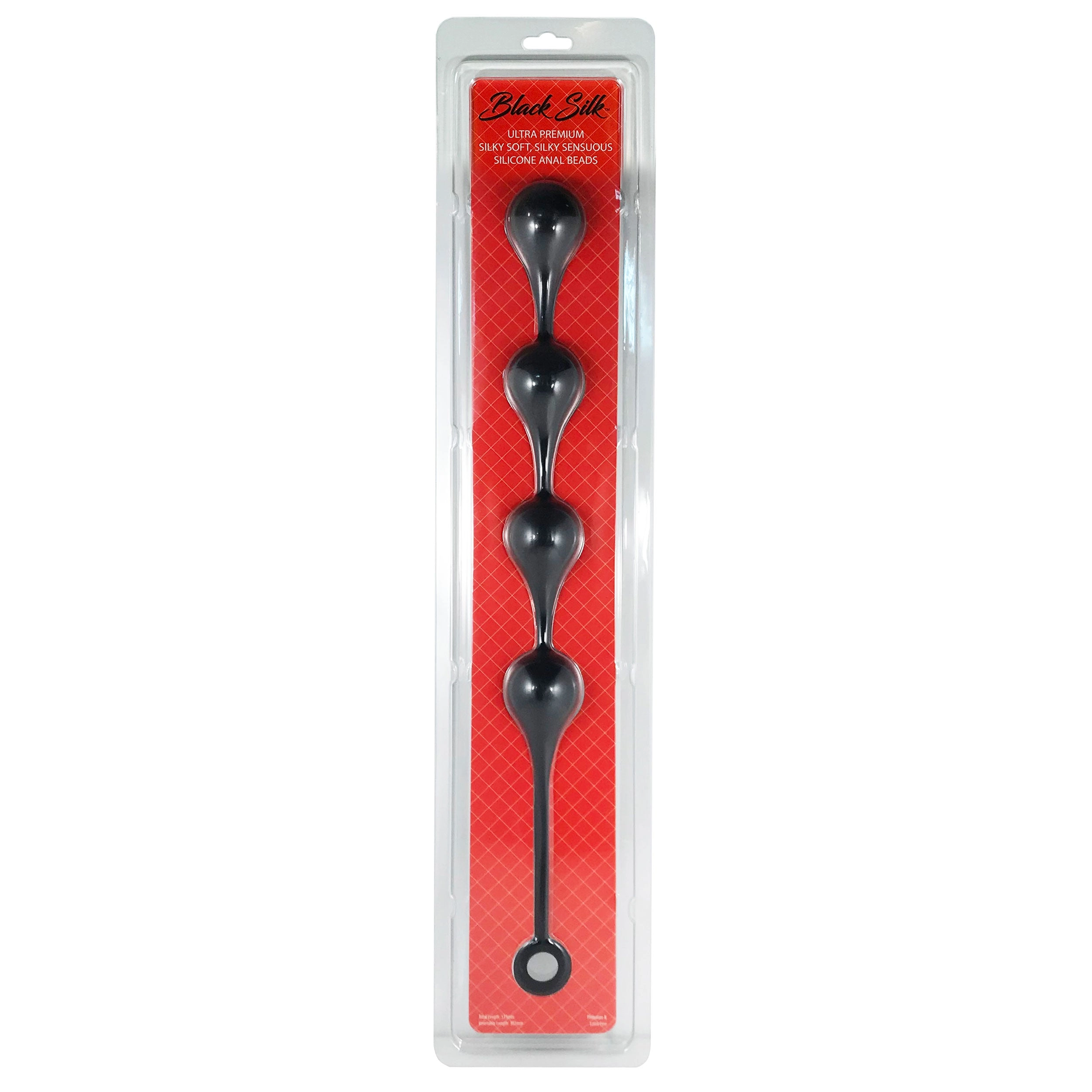 Black Silk XL 4 Teardrop Anal Beads