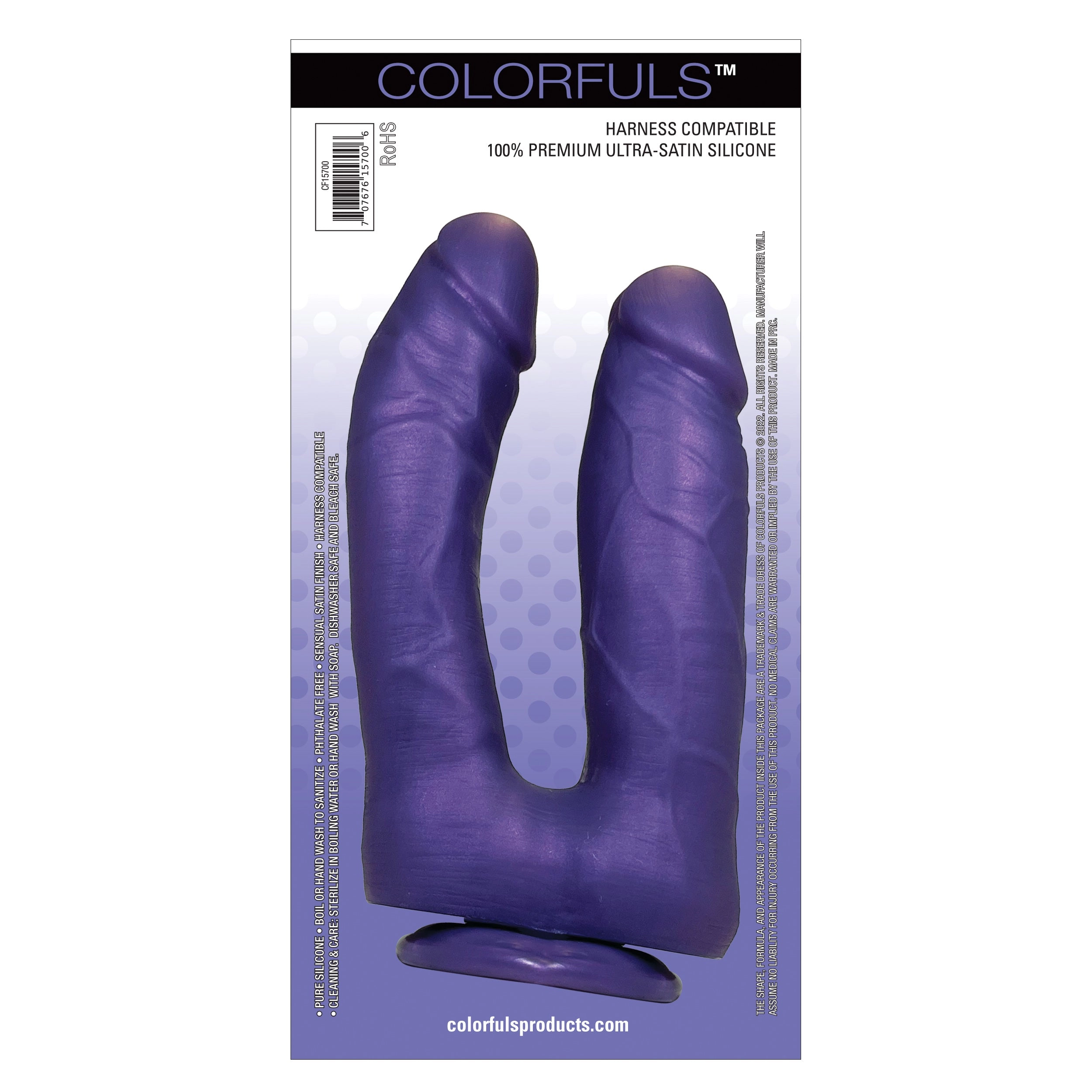 Colorfuls Shades of Silk 6.5 in Dual Purple Dildo