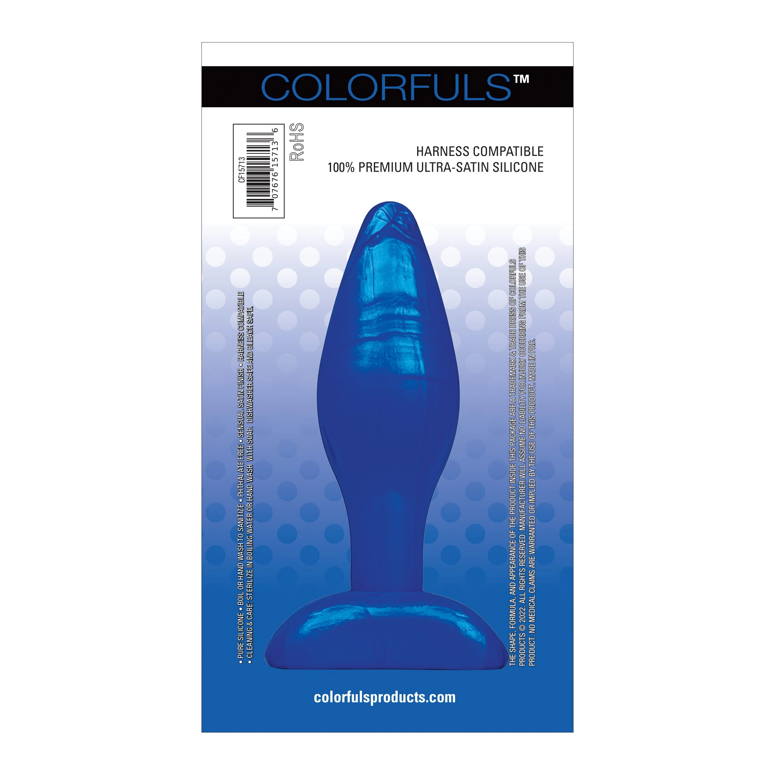 Colorfuls Shades of Silk Medium Blue Butt Plug