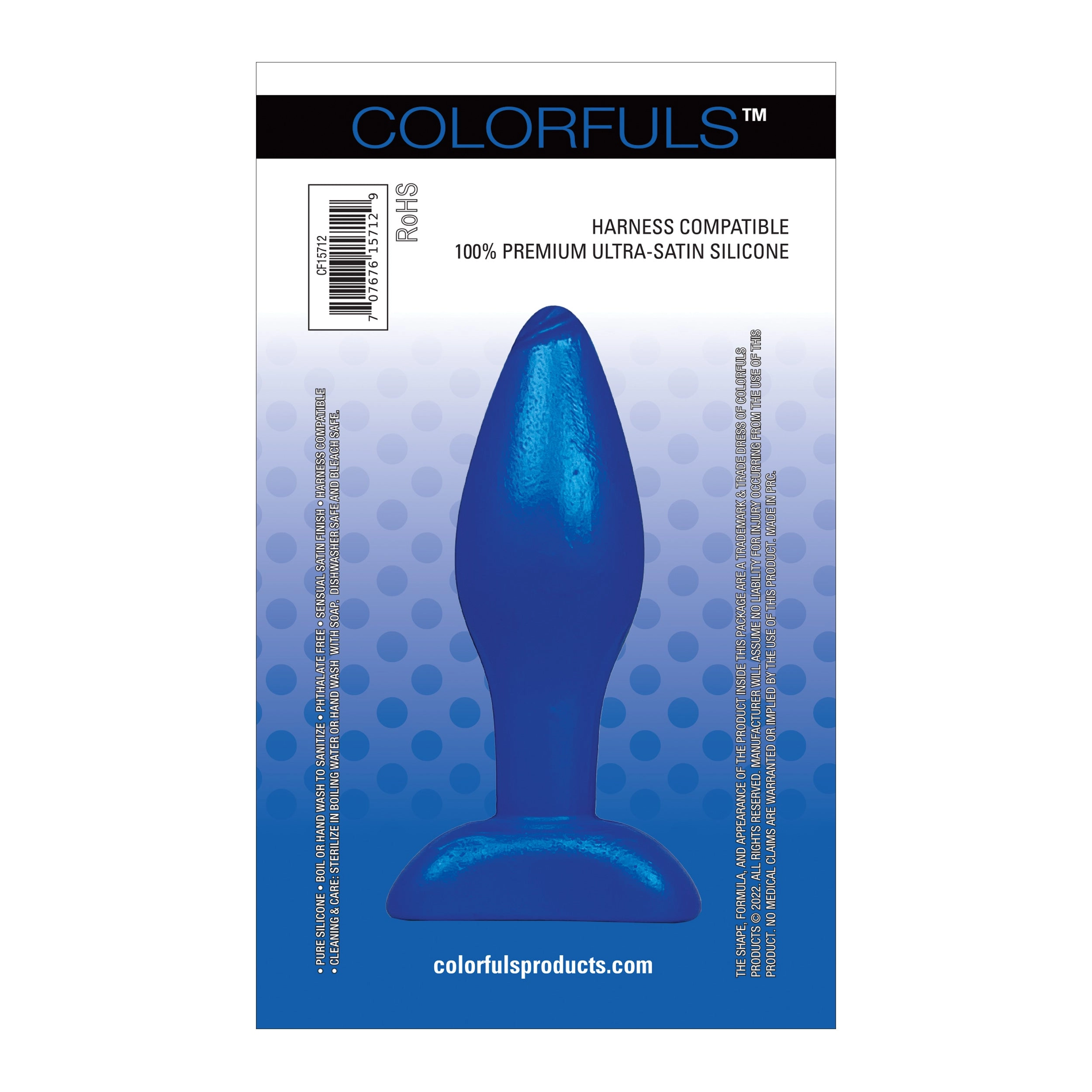 Colorfuls Shades of Silk Small Blue Butt Plug