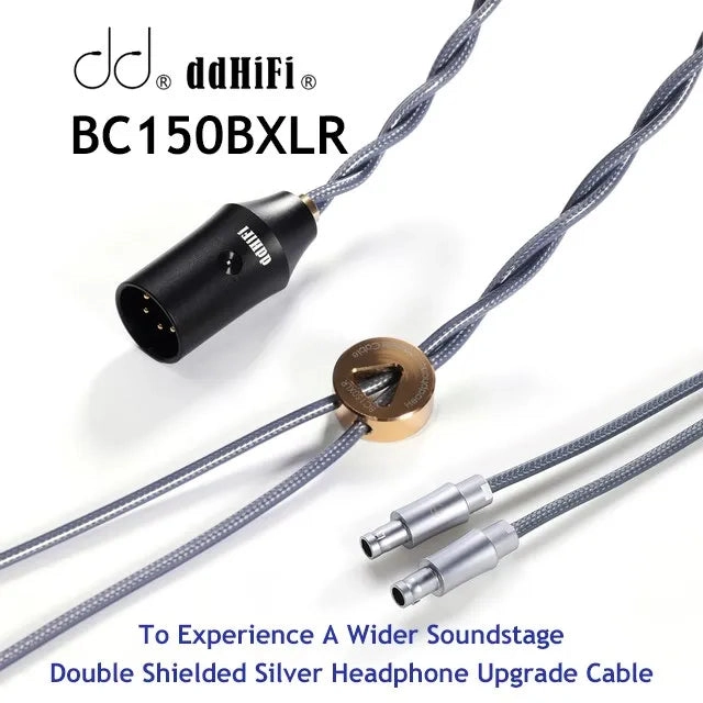 DD ddHiFi BC150BXLR Double Shield Balanced Silver Headphone Upgrade Cable