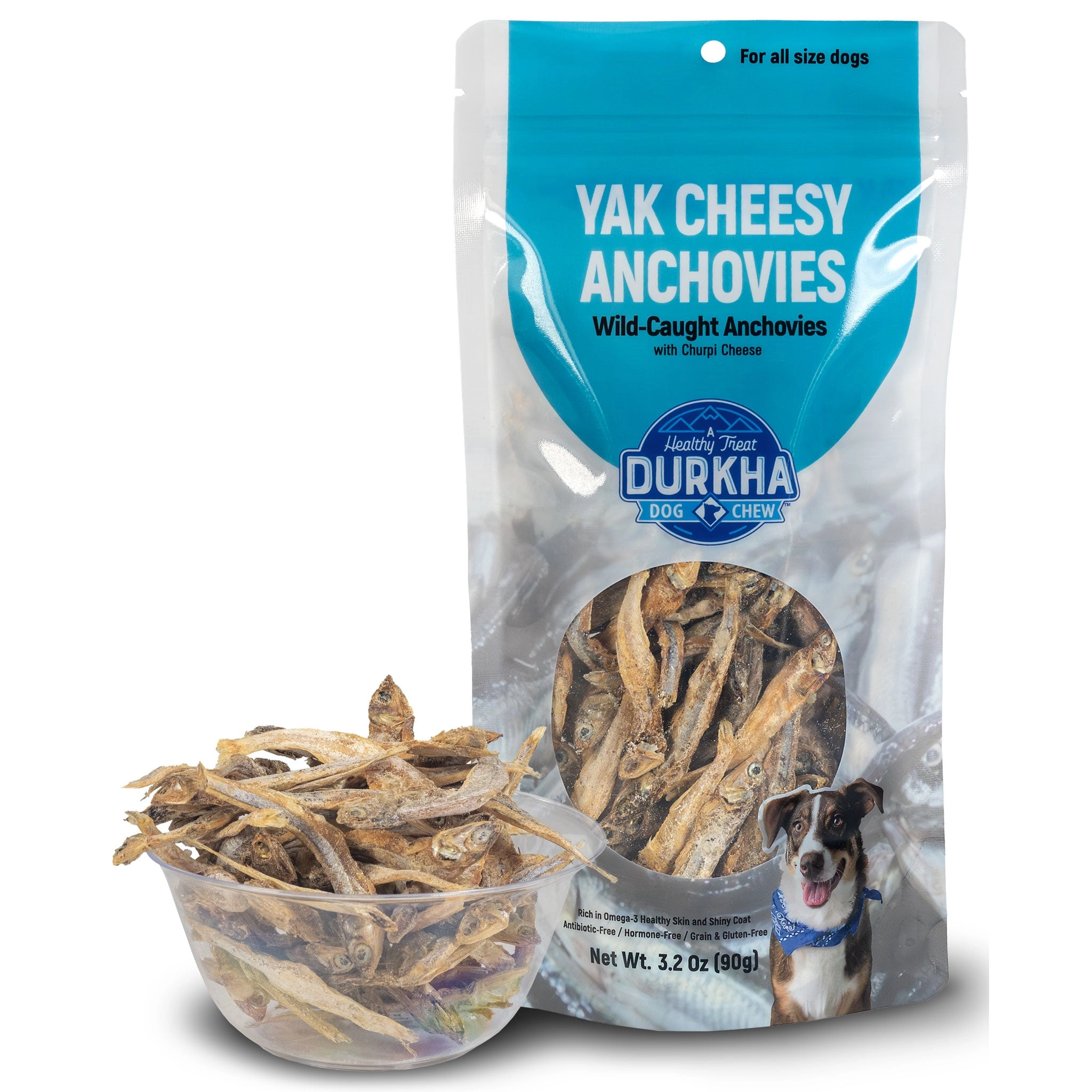 Durkha Pet Products Yak Cheesy Anchovies Dog 3.2 oz