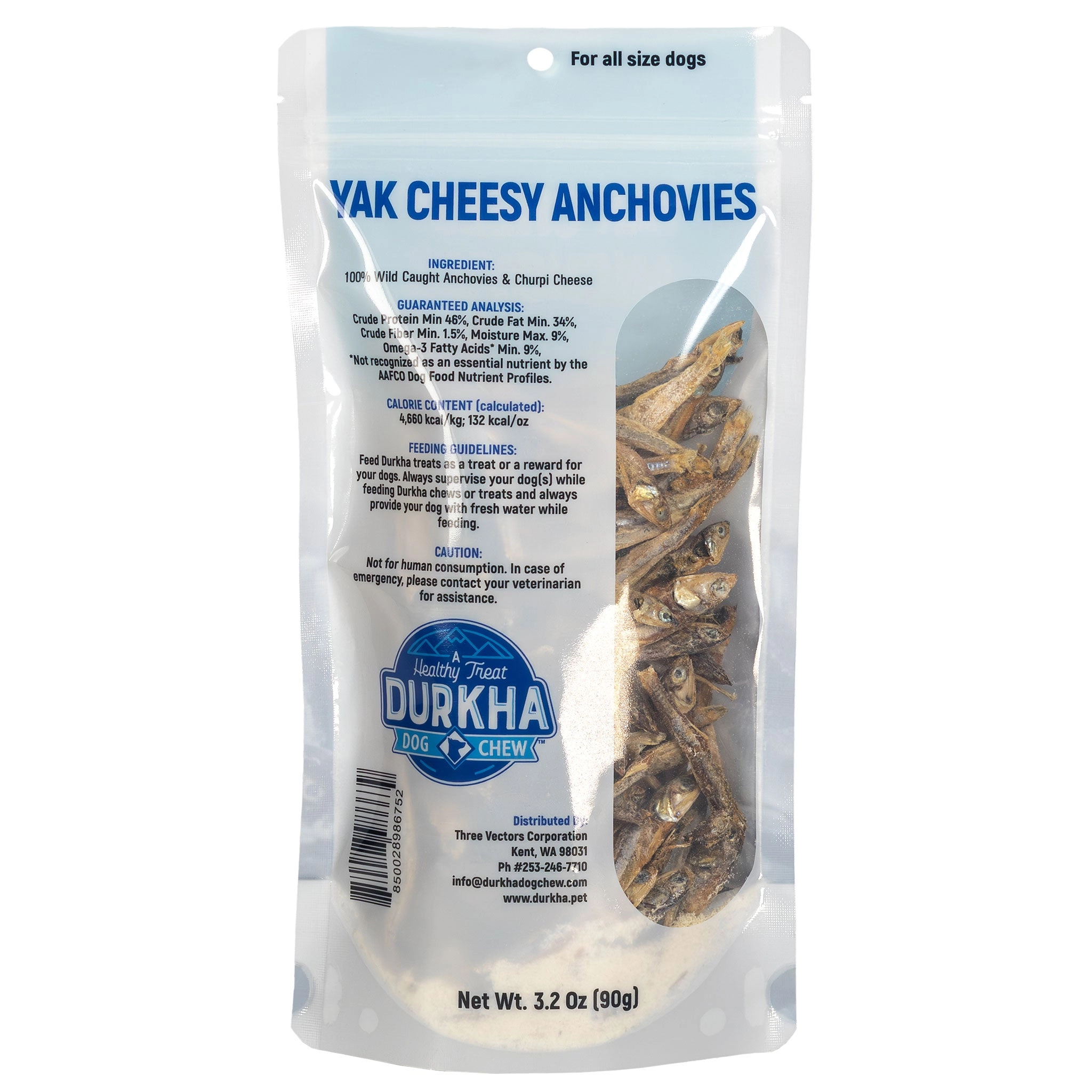 Durkha Pet Products Yak Cheesy Anchovies Dog 3.2 oz