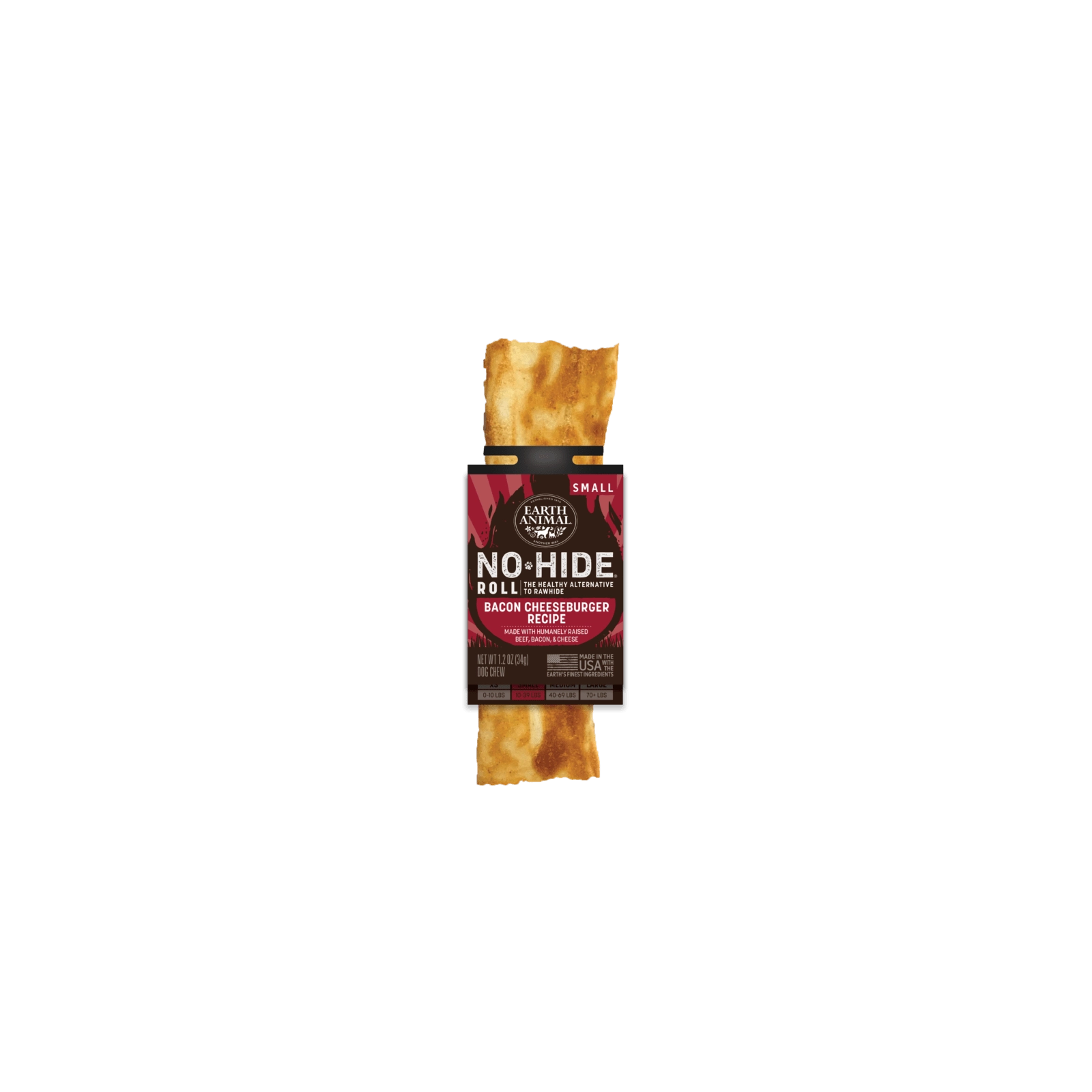 Earth Animal No Hide BBQ Bacon Cheeseburger Roll Dog Chew