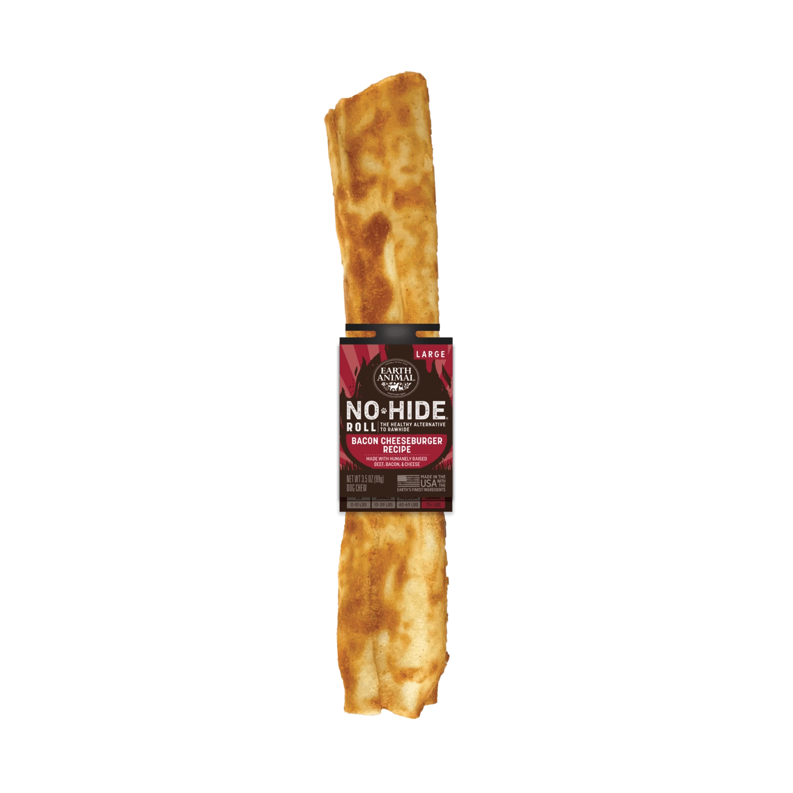 Earth Animal No Hide BBQ Bacon Cheeseburger Roll Dog Chew