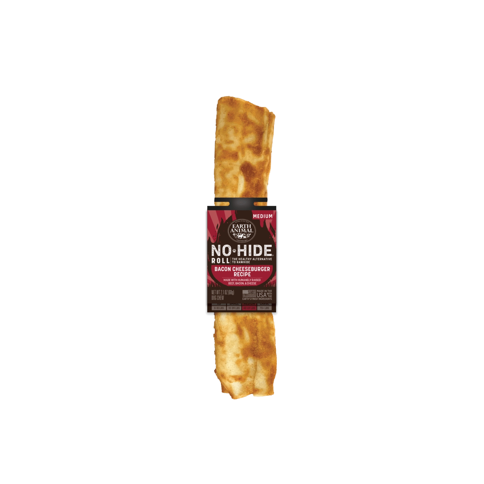 Earth Animal No Hide BBQ Bacon Cheeseburger Roll Dog Chew