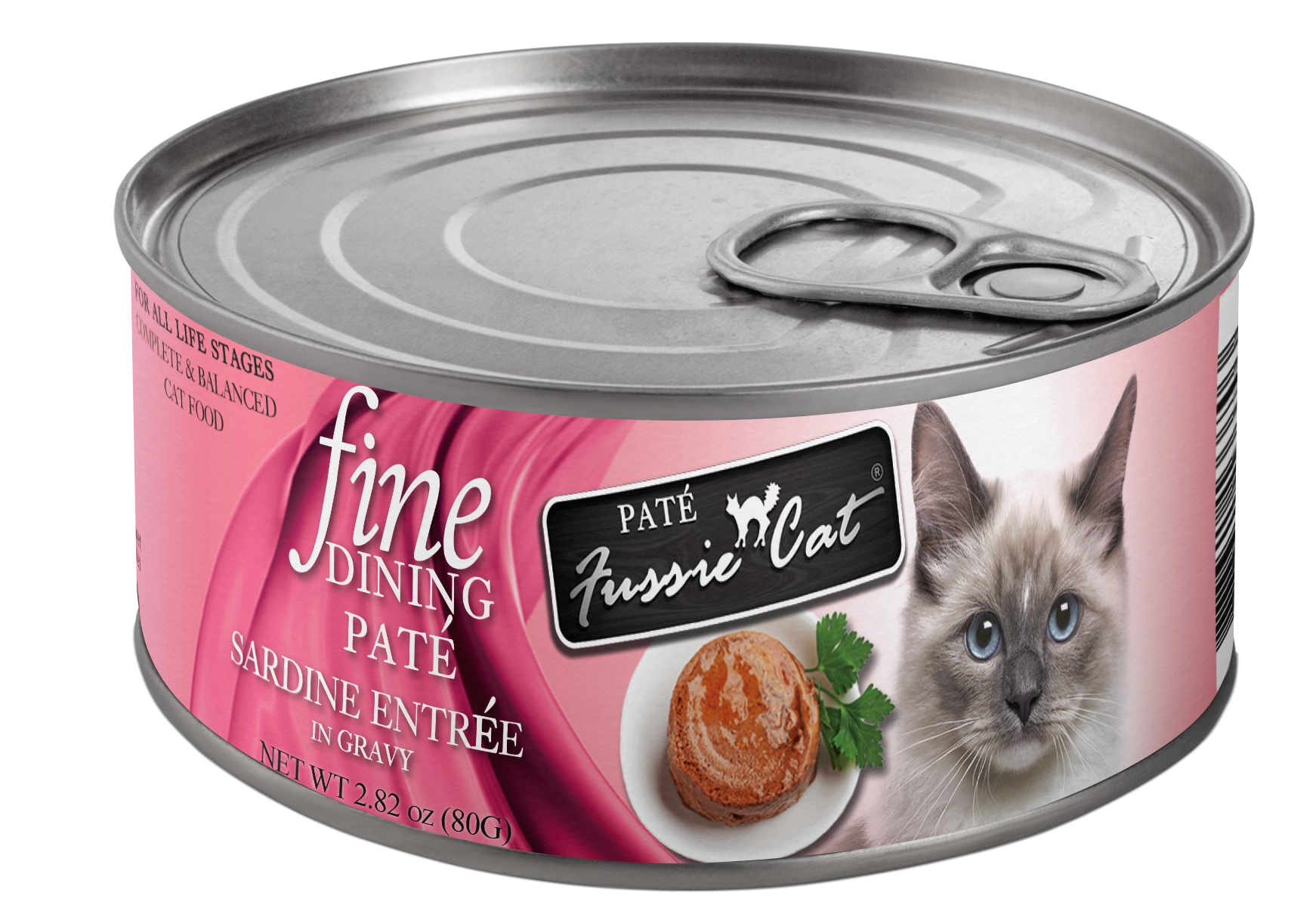 Fussie Cat Fine Dining Pate Sardine Entree Wet Cat Food, 2.82oz