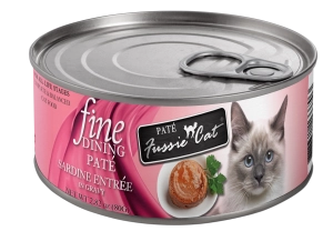Fussie Cat Fine Dining Pate Sardine Entree Wet Cat Food, 2.82oz