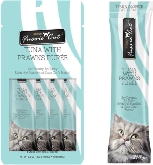 Fussie Cat Tuna with Prawns Puree Lickable Cat Treats