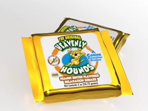 Heavenly Hounds Peanut Butter Relaxation Square Calming Treat for Dogs