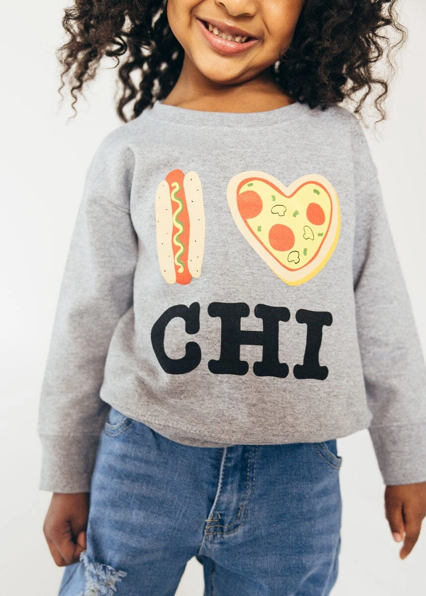 Hot Dog. Pizza. CHI Toddler Sweatshirt - Heather Grey
