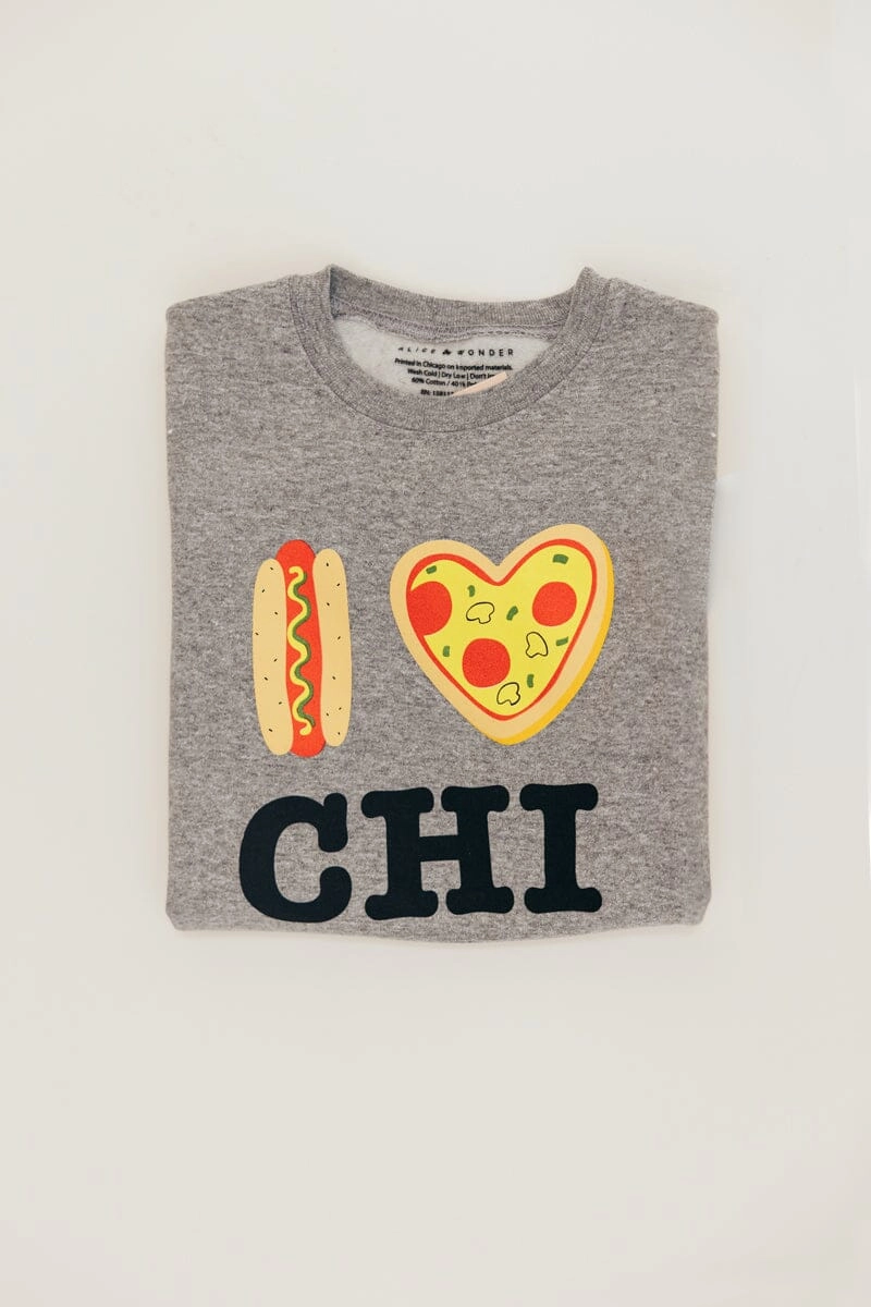 Hot Dog. Pizza. CHI Toddler Sweatshirt - Heather Grey