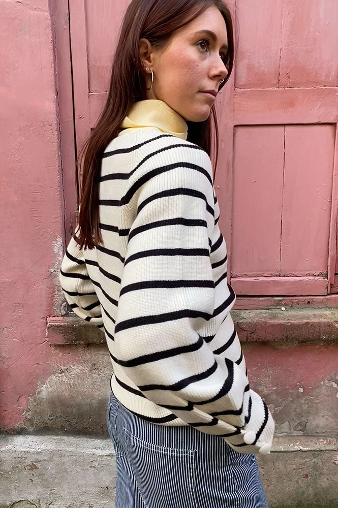 ICHI Boston Birch With Black Stripe Pullover