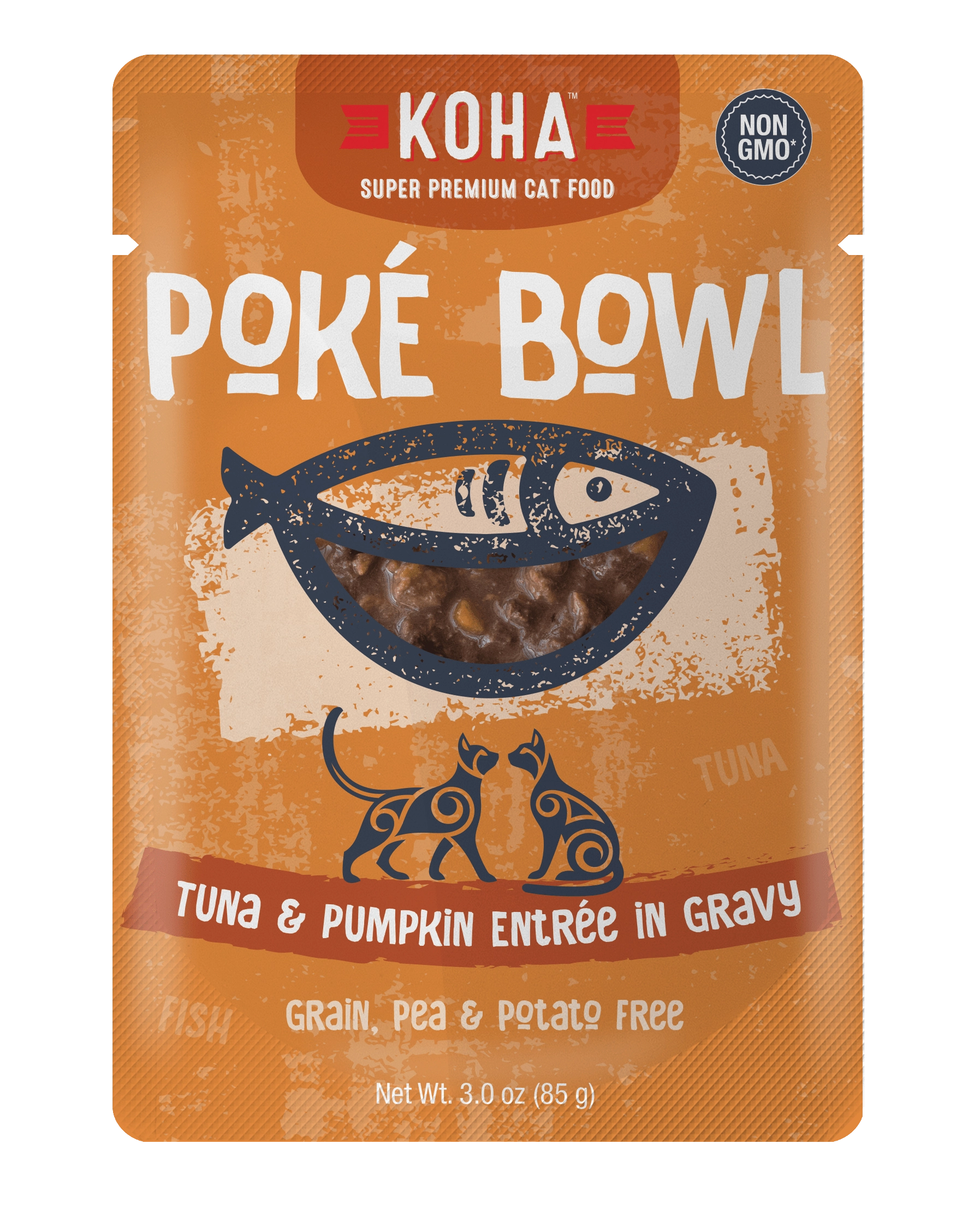 Koha Poké Bowl Tuna & Pumpkin Entrée in Gravy Wet Cat Food Pouch