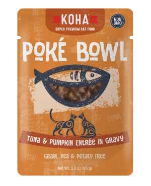 Koha Poké Bowl Tuna & Pumpkin Entrée in Gravy Wet Cat Food Pouch