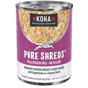 KOHA Pure Shreds Shredded Chicken Breast & Beef Entrée Canned Dog Food