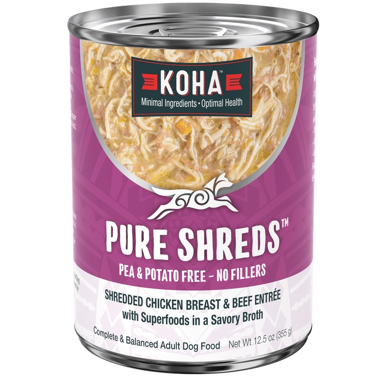 KOHA Pure Shreds Shredded Chicken Breast & Beef Entrée Canned Dog Food