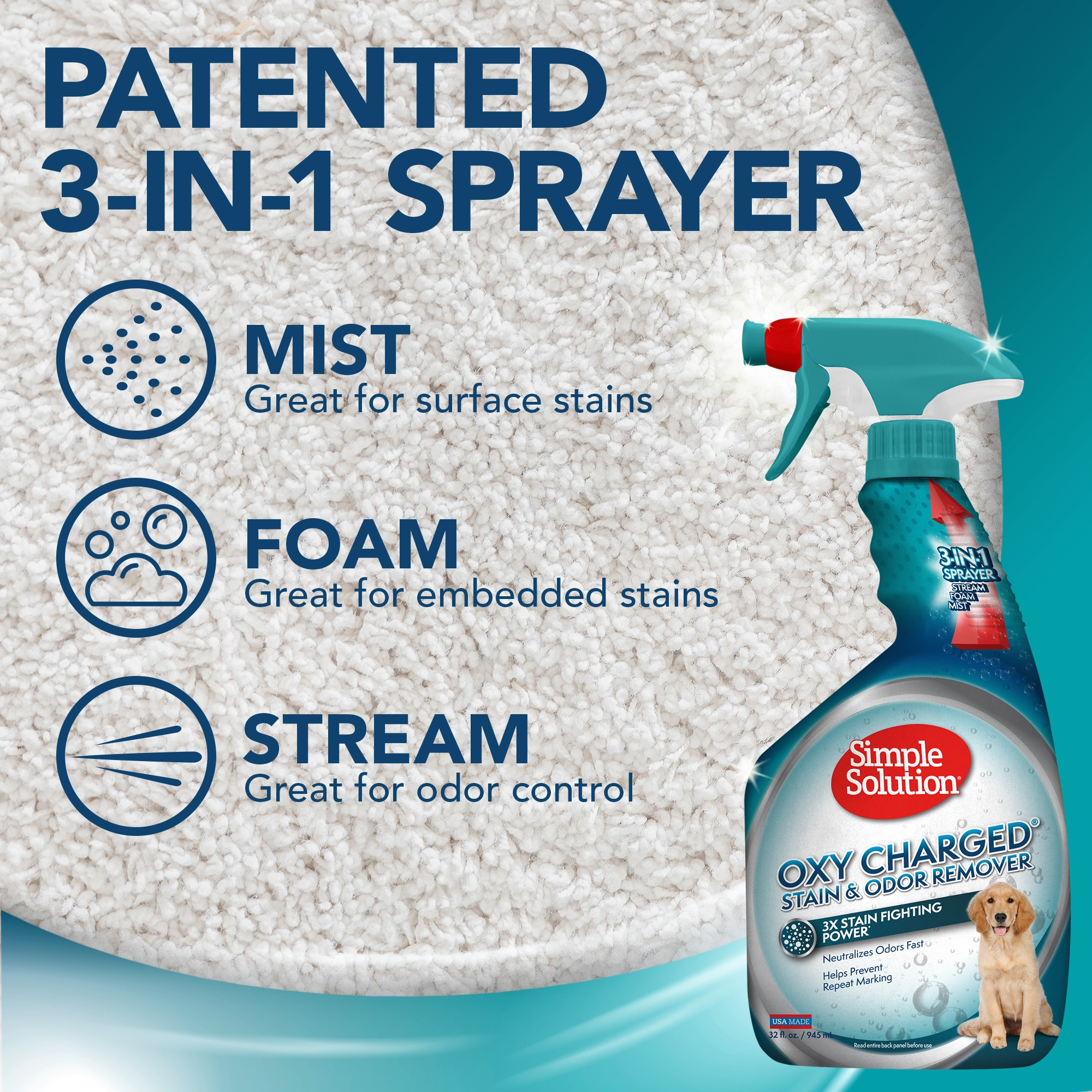 Simple Solution Oxy Charged Stain and Odor Remover 32oz