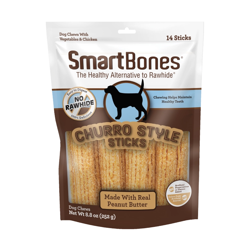 Smartbones Dog Treat Churro and Peanut Butter Large 14pk