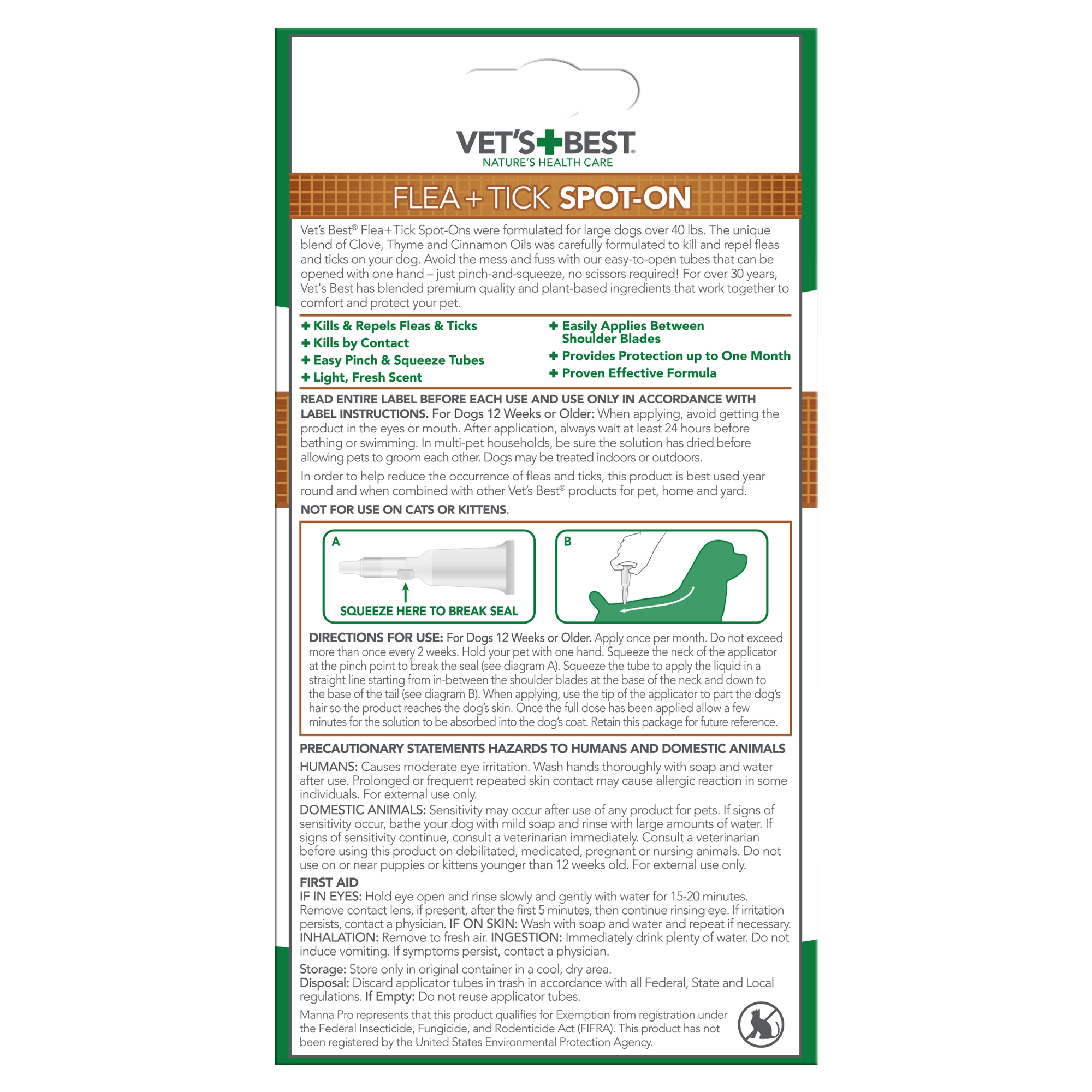 Vet's Best Flea and Tick Spot-On Large 4ct.