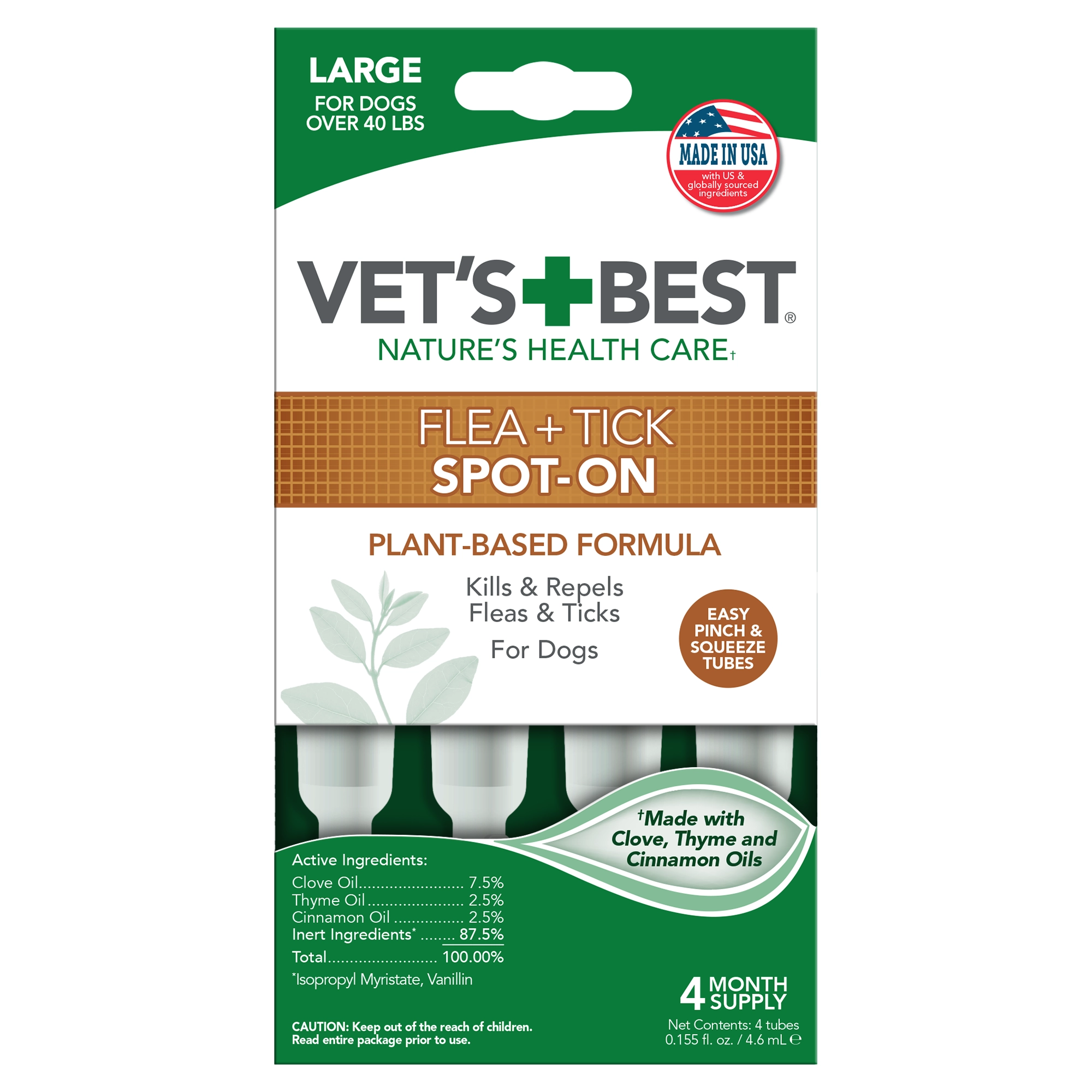 Vet's Best Flea and Tick Spot-On Large 4ct.