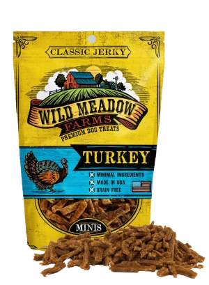 Wild Meadow Farms Classic Turkey Jerky Minis Treats for Dogs